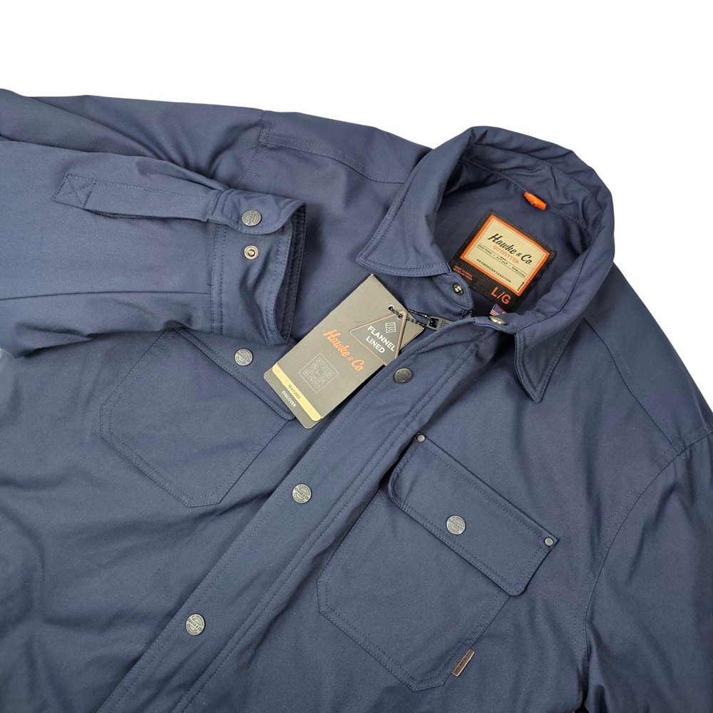 New Hawke & Co. Rover Shirt Jacket Mens Large Insulated Blue Stretch Retail $100